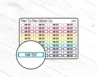 2004~~Custom Text Boxes Planner Stickers