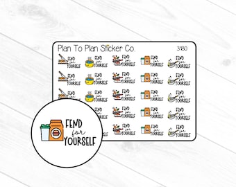 3180~~Fend For Yourself Dinner Planner Stickers.