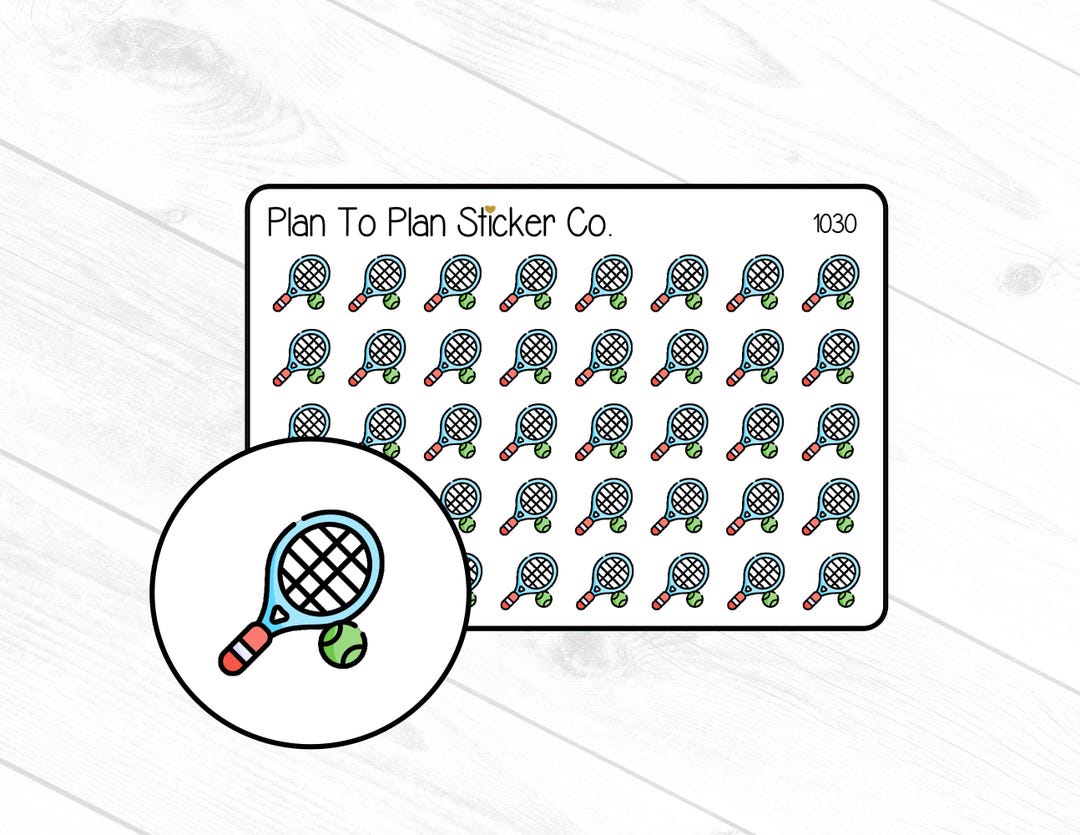Tennis Racket Digital Stickers 1030~~tennis Racket Planner Stickers. - Etsy