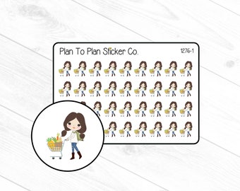 1276~~Emma Grocery Shopping Planner Stickers.