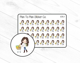 1276~~Grocery Girl Planner Stickers.