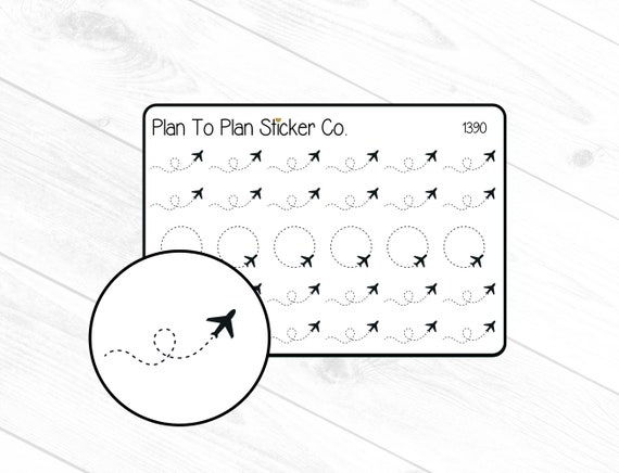 1390~~Airplane Doodles Planner Stickers.