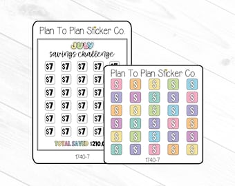 1740-7~~July Savings Tracker Planner Stickers.