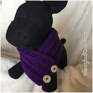 French Bulldog Pug Boston Terrier Pugle Medium Puppy Dog Breed handmade crochet Neck Warmer Button Scarf
