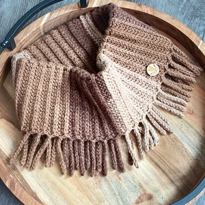 Handmade Crochet Fringe Neck Warmer Cowl Fringed Scarf Bufanda Tejido Fashion Accessory Cute Stylish Trendy OOAK