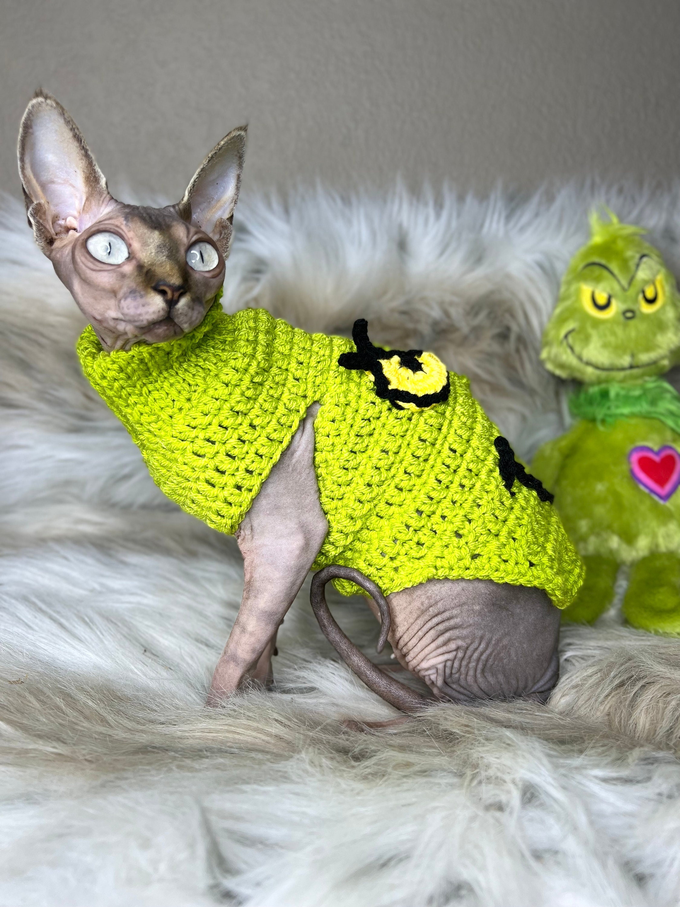 Sweater for Kitten | Louis Vuitton Vest for Sphynx, Lamb Fleece