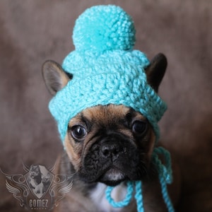 French Bulldog Clothe Puppy Beanie pom pom hat dog clothes toque gorro de ganchillo para mascota