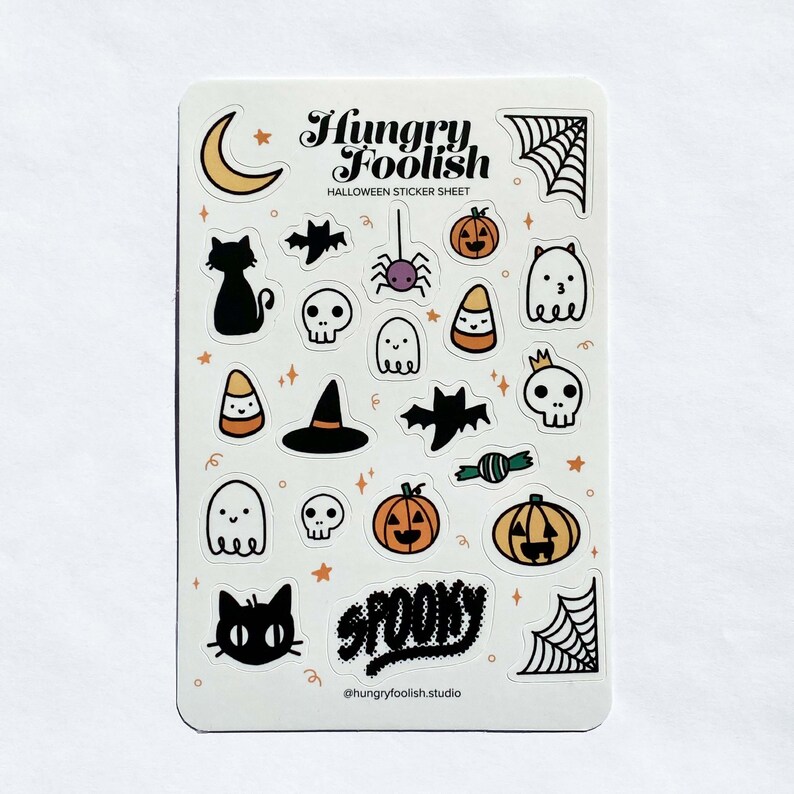 Halloween Sticker Sheets, Fall Stickers, Journal Stickers, Planner Stickers, Cute Stickers, Matte Stickers 