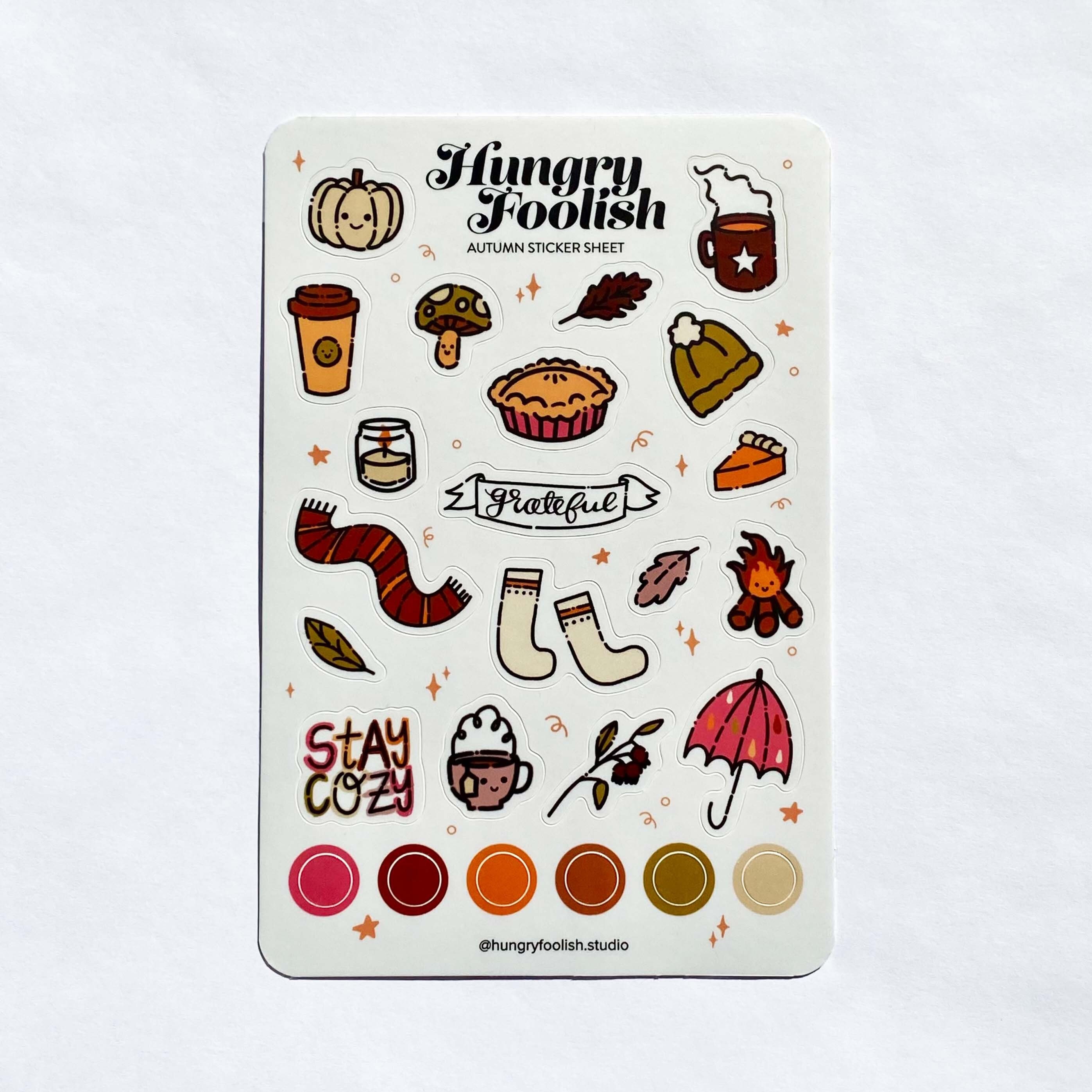 Hungry Foolish Fall Sticker Sheet, Fall stickers, Thanksgiving Sticke…