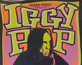 Iggy Pop Screenprint Punk Tour Poster Handbill 1990s