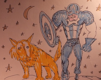 Original Daniel Johnston Signed 1990s Hand drawn Art