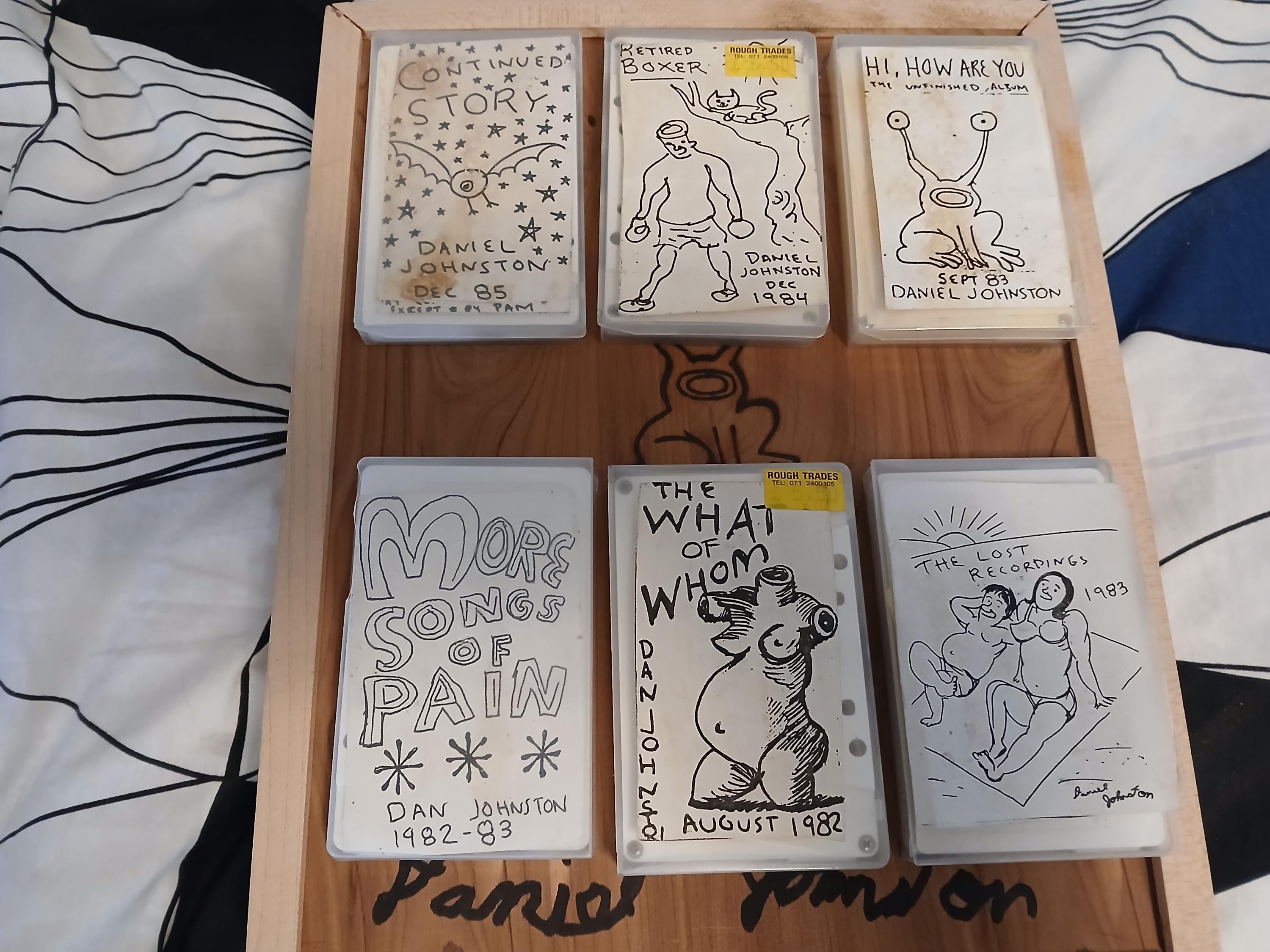 Vintage Daniel Johnston Cassette Tape Collection Autographs