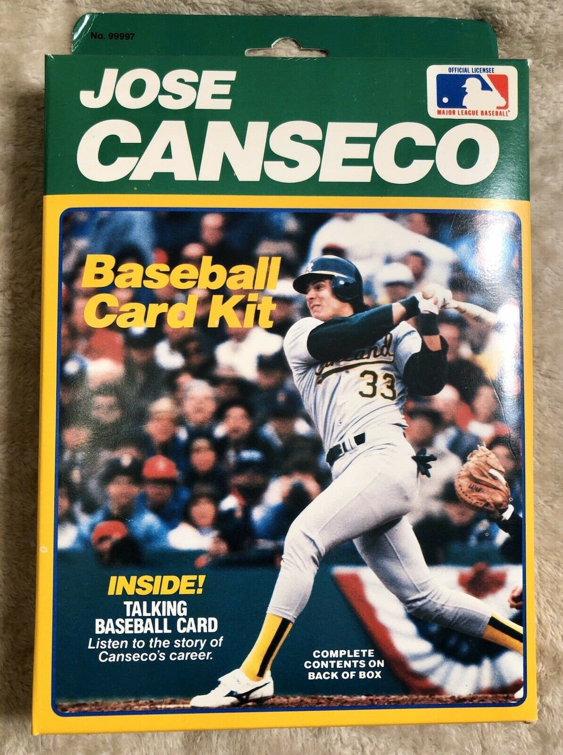 Jose Canseco Baseball Card Kit with Talking Baseball Card 20 Etsy