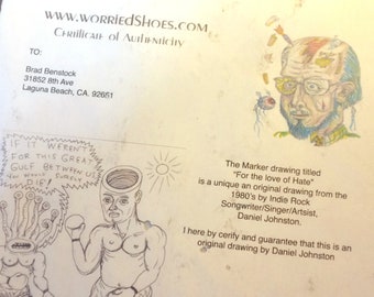 Original Daniel Johnston Signed Art. 1980s the Boxer - Etsy