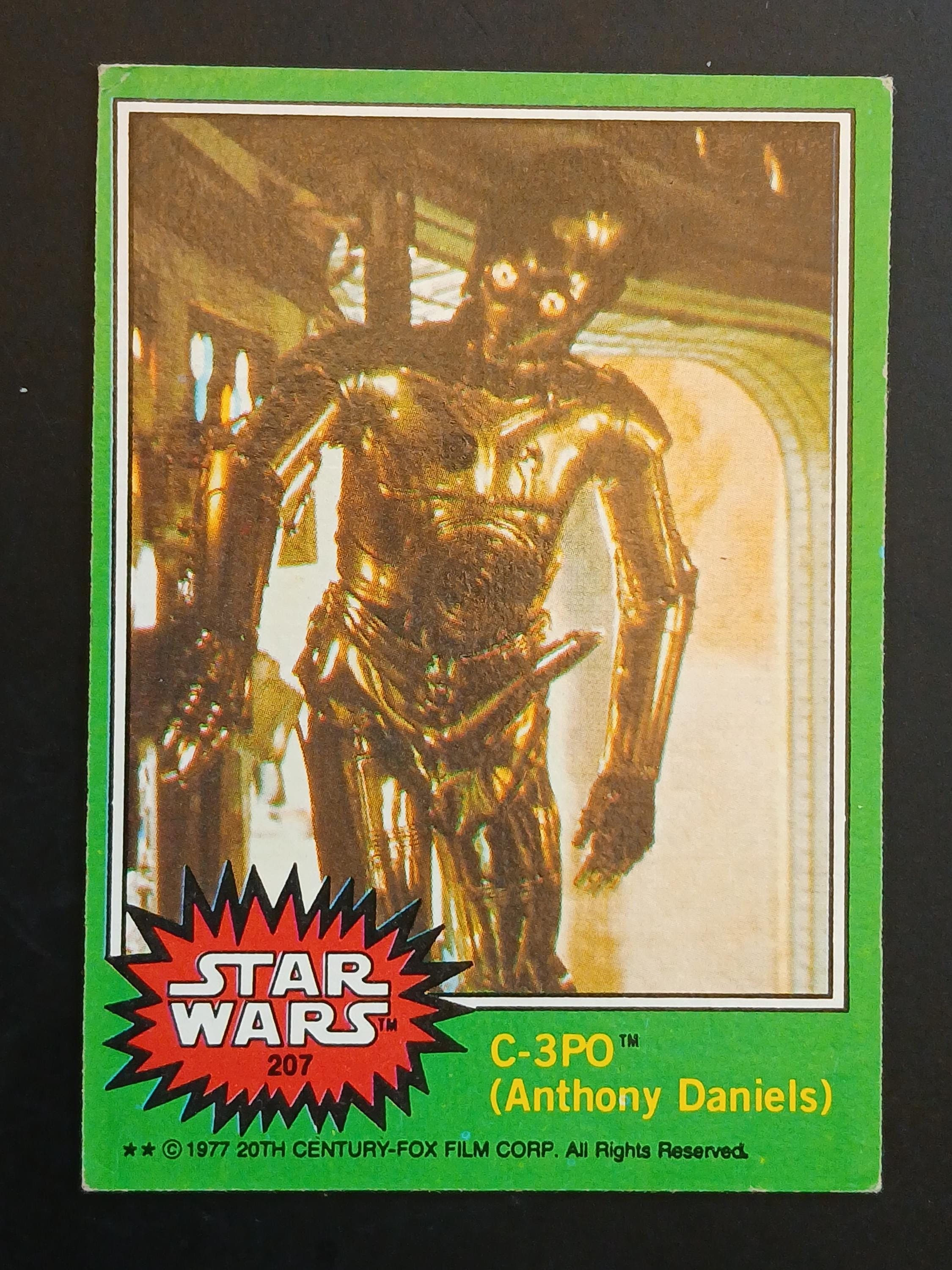 1977 Vintage Star Wars Goldenrod C-3PO Error Card #207 Topps Series 4 Green  - Etsy