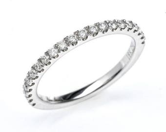 Diamond Band in 14K White Gold/Anniversary band/Wedding band/.50ct Side Diamonds/(LAB DIAMONDS Available Upon Request)