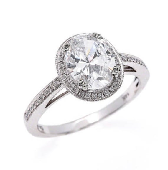 2.00Ct Oval Cut Moissanite Classic Engagement Ring Solid In 14K Yellow Gold Ring