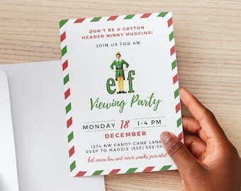 Buddy the Elf Christmas Party Invitation Template, Don't Be A Cotton ...