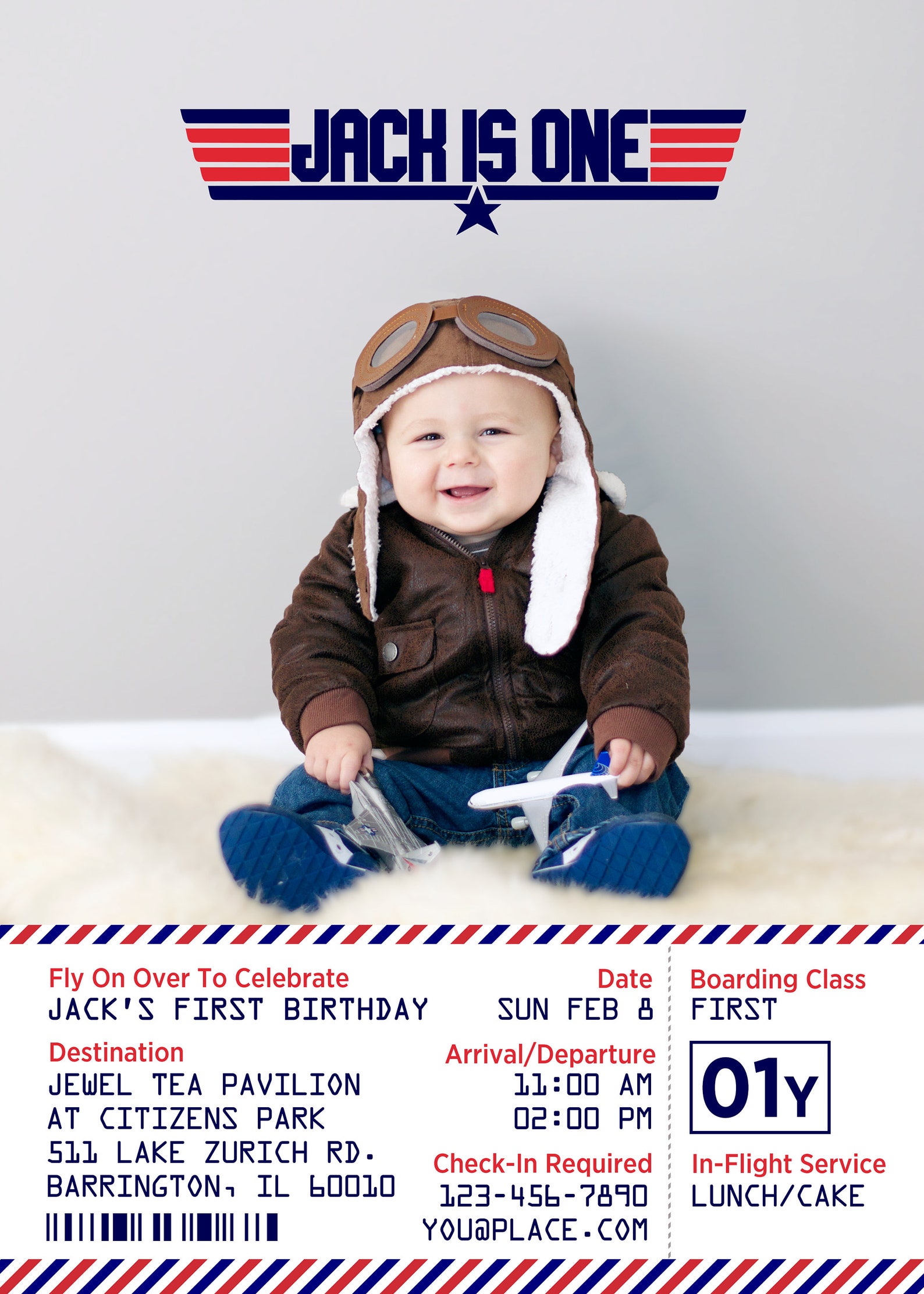 Top Gun Photo Invitation Flight or Airplane Birthday Party Etsy