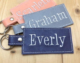 Personalized Luggage Tag - Custom Gift Tag-Custom Key Chain- Backpack - Monogram Diaper Bag Tag- Customized Kids ID -Key Fob -Suitcase Label