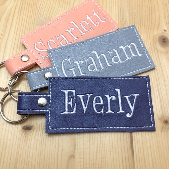 Personalized Luggage Tag - Custom Gift Tag-Custom Key Chain- Backpack - Monogram Diaper Bag Tag- Customized Kids ID -Key Fob -Suitcase Label