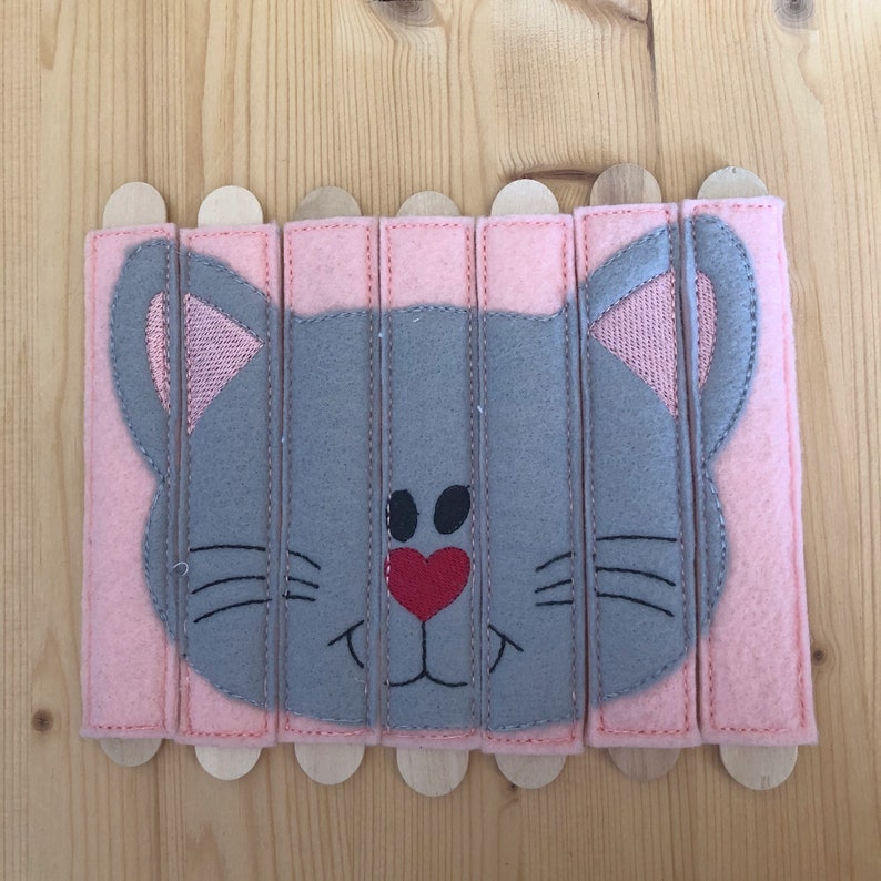Cat Stick Puzzle Felt Puzzle Popsicle Stick Puzzle Etsy