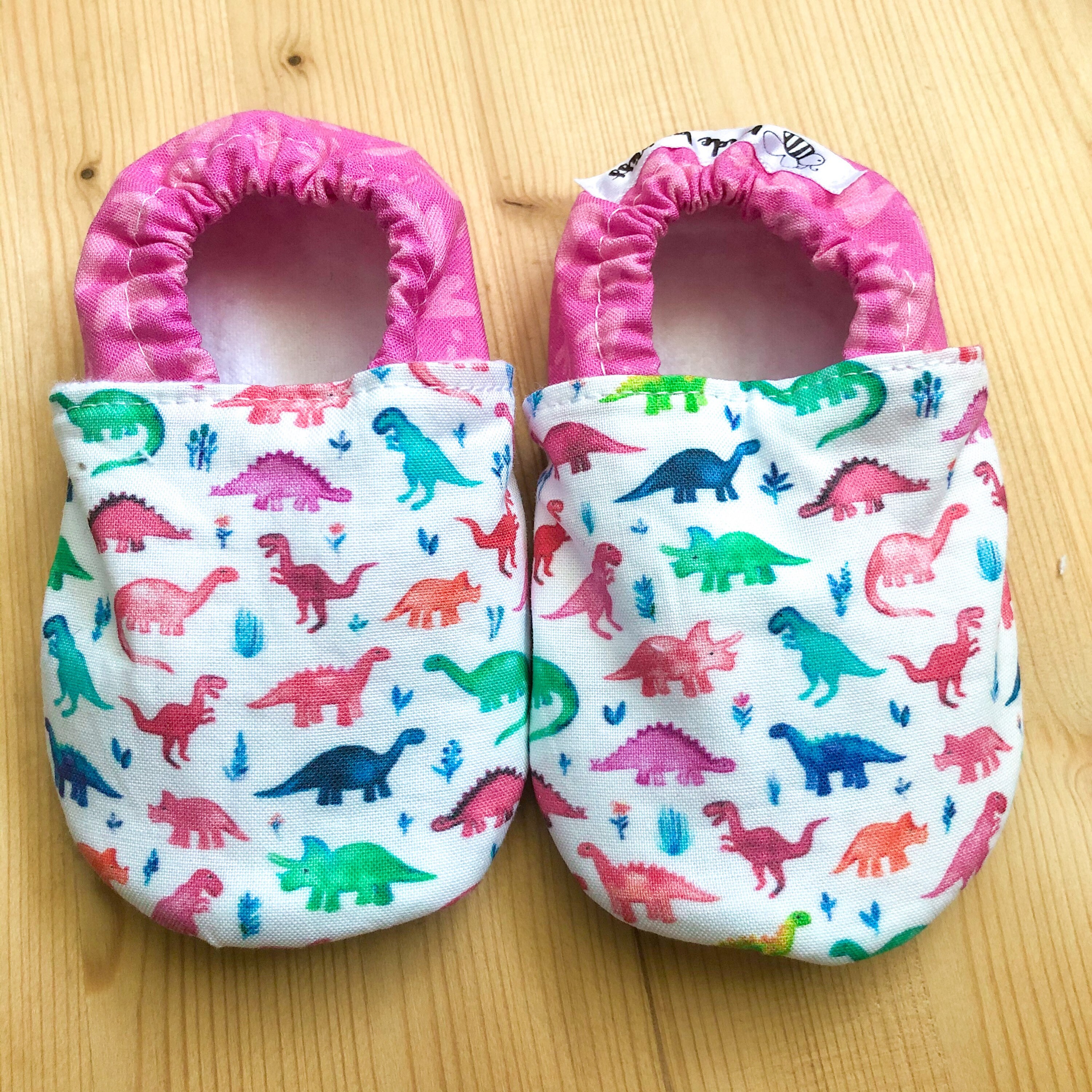 Girly Dinosaur Soft Soled Shoes pink Dinosaur Stay on Toddler Etsy