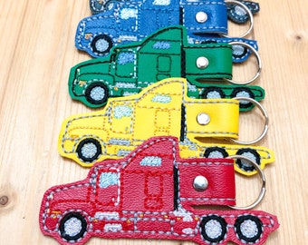 Semi Truck Driver Key Fob | 18 wheeler Key Chain | Trucker Gift | Tractor trailer Thank You Gift | Big Rig Operator