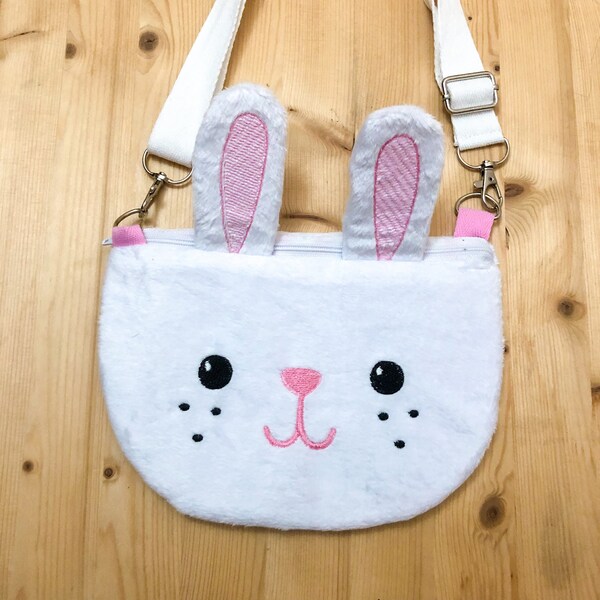 Bunny Zipper Purse | Rabbit Zipper Bag | Soft Easter Bunny Pouch | Girl Easter Basket Filler | Rabbit Shaped Clutch | Toddler Girl Gift