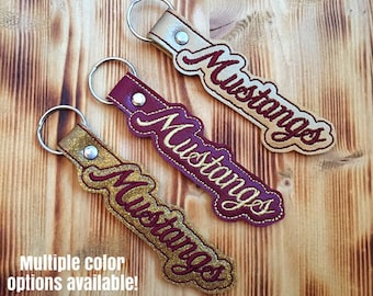 Mustangs Key Fob | Mustang Key Chain | School Mascot | School Spirit | Teacher Gift | Thank You Present