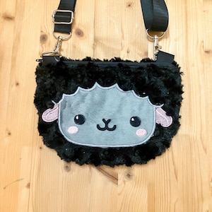 Monedero con cremallera de oveja / Bolsa de cordero / Bolso con cara de animal / Cartera con forma de oveja / Regalo para niña pequeña