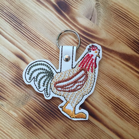 Rooster Quarter Holder Keychain Quarter Holder Cart Coin Key Fob