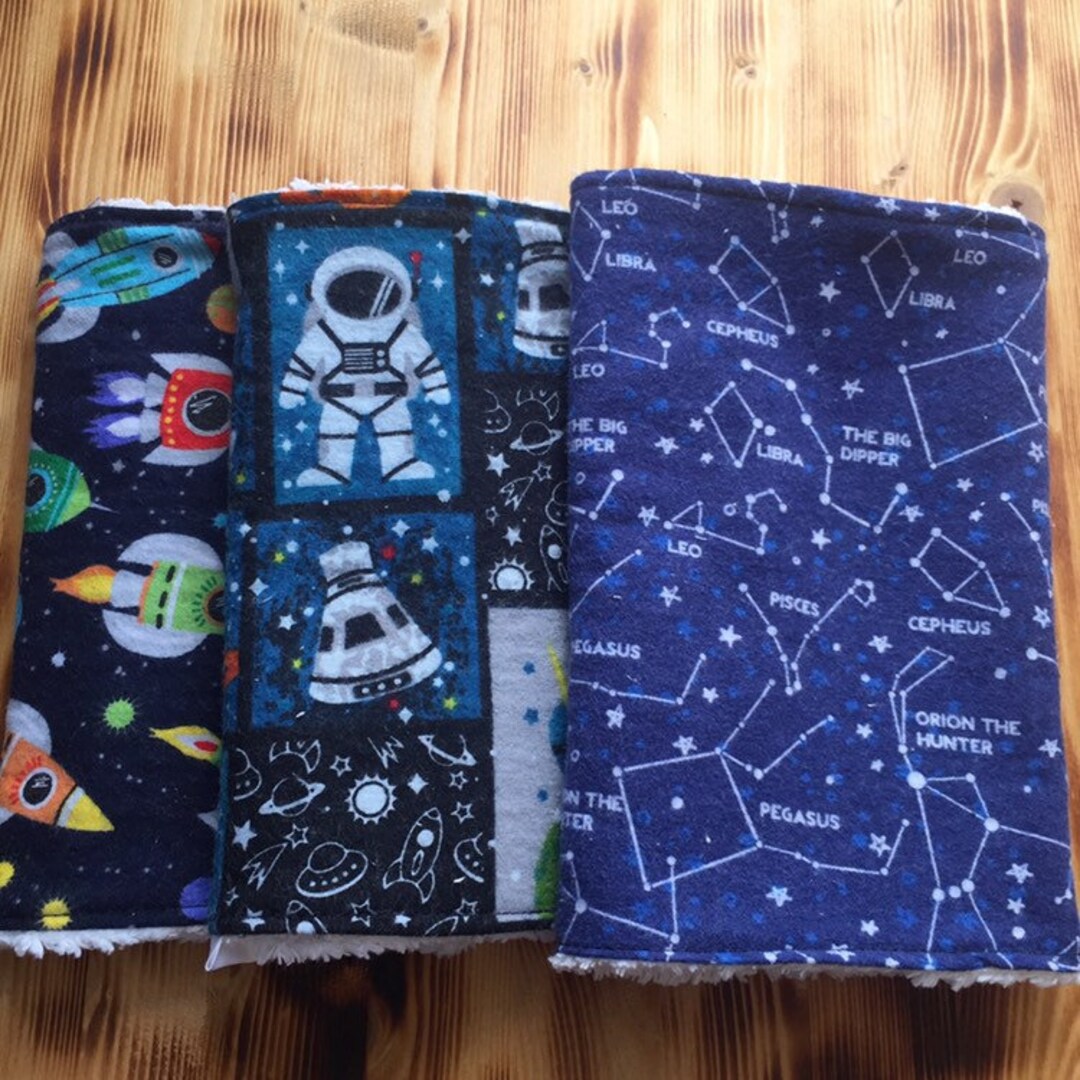 Space Burp Cloth Set de 3 Constellation Burp Cloth Set Extra Absorbente