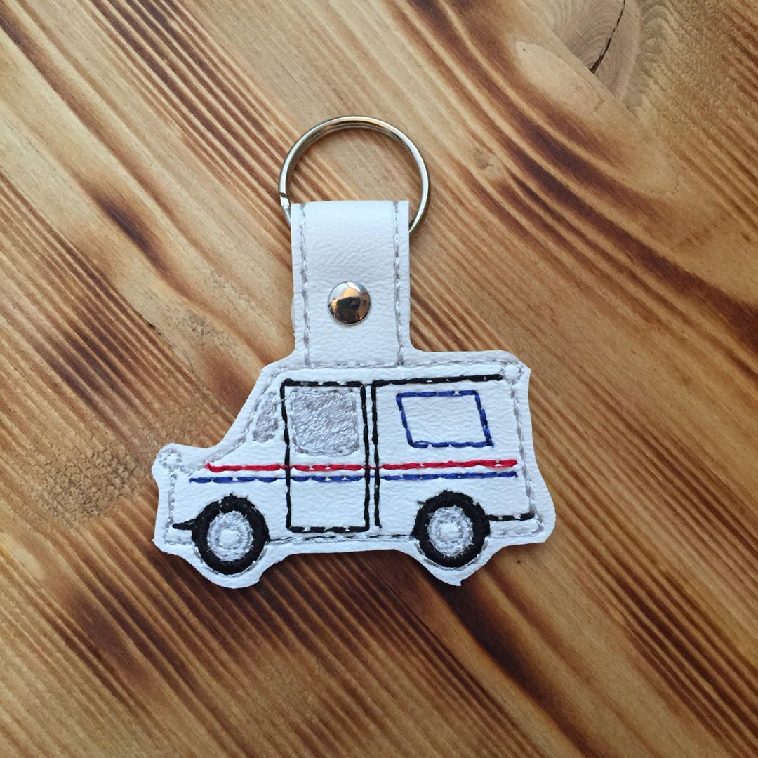 White USPS Delivery Truck Key Fob Mail Carrier Key Chain Mailman Gift