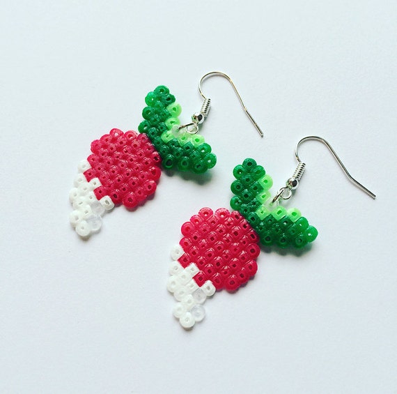 Luna Radish Hama Bead Earrings Etsy