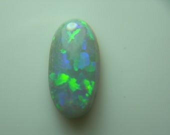 1.10ct OPAL cab AUSTRALIA Solid Precious Semi Black Opal Blue Green Play of Color Flash Nice Pattern Lightning Ridge lr7