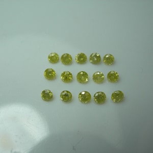CLOSEOUT 15 rare Fancy NATURAL color Yellow Diamond gems untreated genuine accents FLUORESCENT unheated 0.52ctw parcel Loose stones