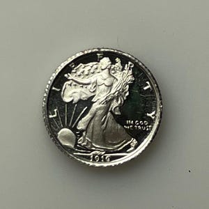 mini 1916 SILVER Walking Liberty Half Dollar coin Franklin Mint miniature United States 50 cent piece USA collection sterling eagle REPLICA