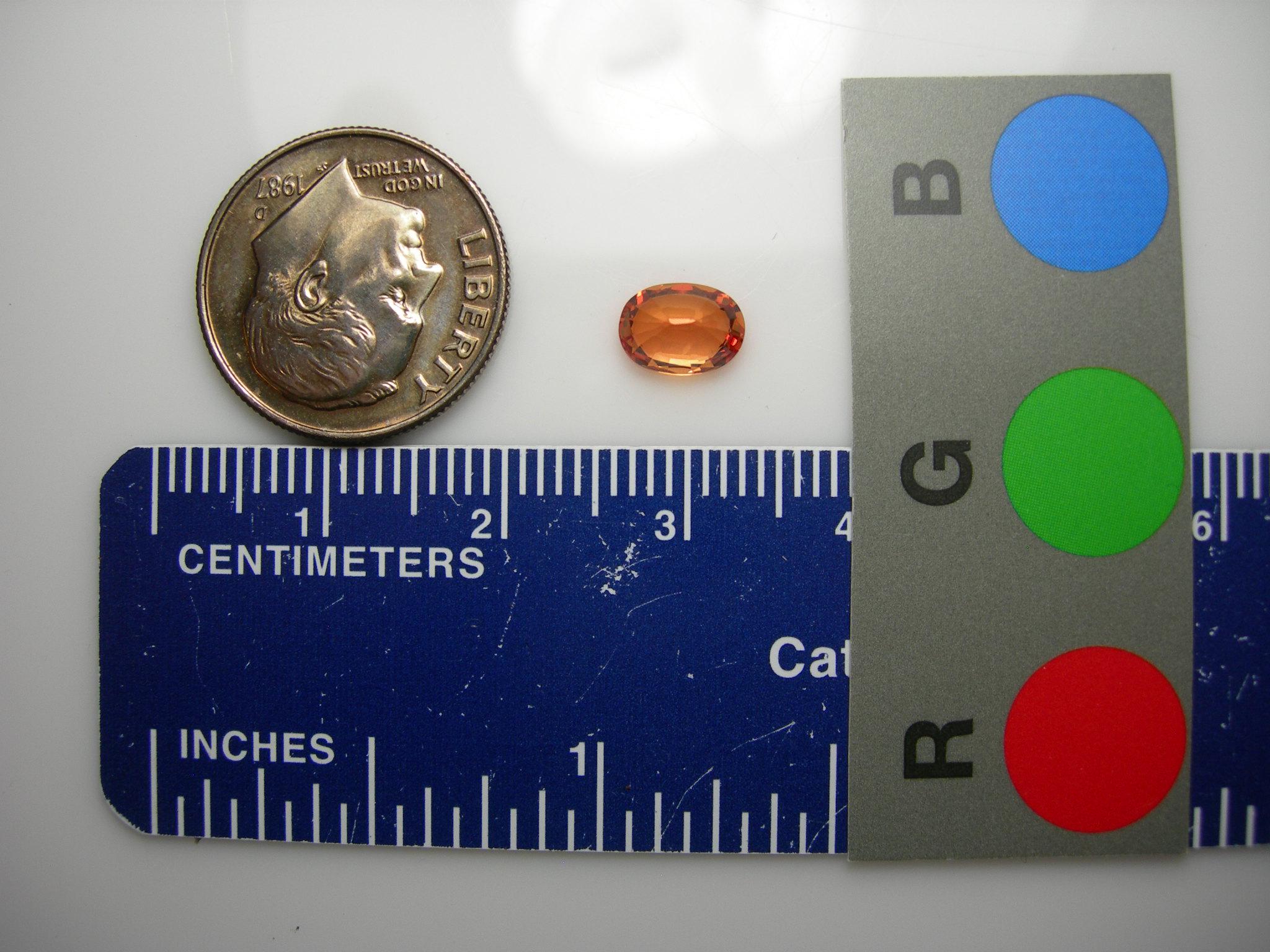 Saphir Orange Rare De Tanzanie - 4.8 Mm X 4 Mm, 0.32 Ct, Traitement Diffusion Béryllium