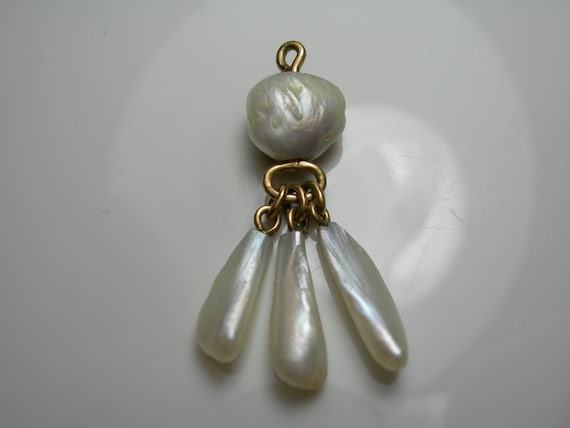 Buy Very Rare Natural MISSISSIPPI River Pearl Antique Gold Pendant