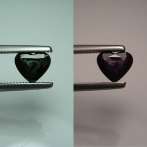 CLOSEOUT very rare 1.17ct Color Change GARNET gem Chavia Kenya dark Green to Purple  Natural Untreated Genuine gemstone Fancy Heart Shape