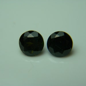 2 Rare faceted EPIDOTE gemstones Pakistan Genuine Natural Untreated Collector Gemstone Round Dark Yellowish Greenish Brown 0.62ctw pair