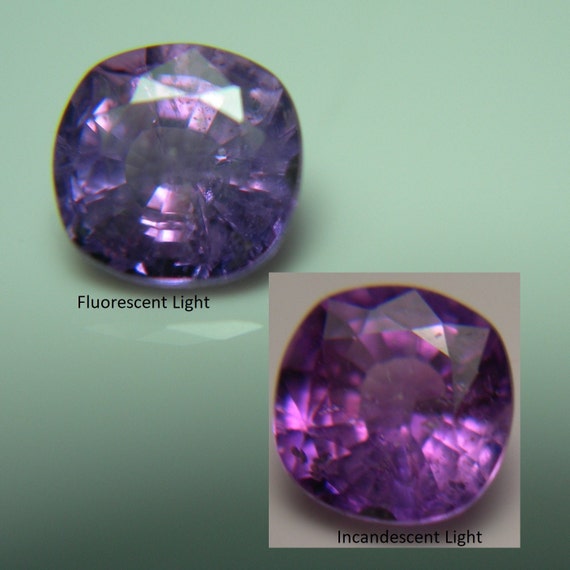 1.06ct Rare Fancy Pink Purple Sapphire Gem Color Shift Square