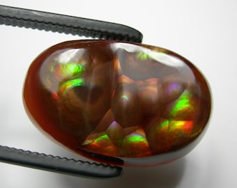 27.80ct FIRE AGATE Cab Slaughter Mountain Arizona Natural Agate USA American cabochon Rainbow Color Purple Red Green Genuine