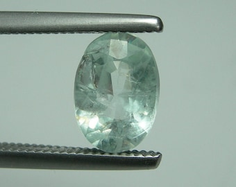 GIT 1.37ct RHODIZITE gem, Madagascar, Natural Untreated light Bluish Green gemstone, Genuine collector stone, report certificate, very rare