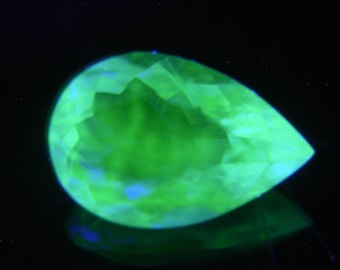 GIT 2.11ct HYALITE Opal gem, Natural Colorless Gemstone, GREEN Fluorescence, untreated, report certificate Jalisco Mexico, rare collector