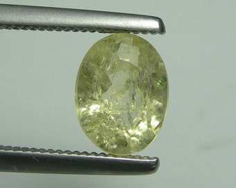 GIT 1.42ct RHODIZITE gem, Madagascar, Natural Untreated Yellow gemstone, Genuine collector stone, report certificate, very rare