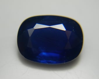 1.45ct KANCHANABURI SAPPHIRE gem, THAILAND, Natural Velvety Blue Sapphire gemstone, Genuine, Loose, Fancy Cushion, 8.0mm X 5.9mm