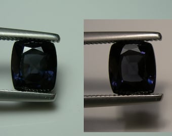 GIT 2.01ct SPINEL gem Color Change Blue to Purple Natural gemstone Untreated, Mogok Burma, Fancy Cushion, genuine Report Certificate rare