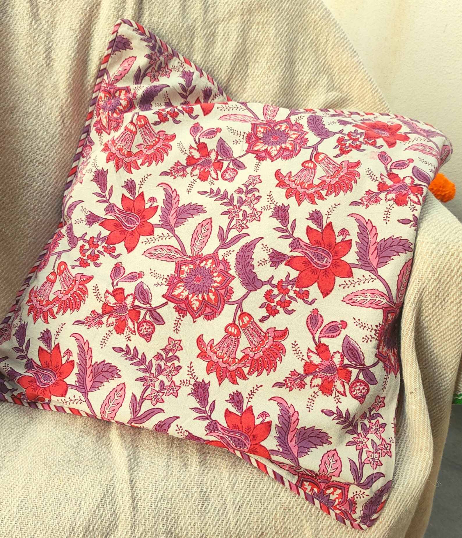 Set of 4 Block Printed Cushion Cover from Anokhi Etsy